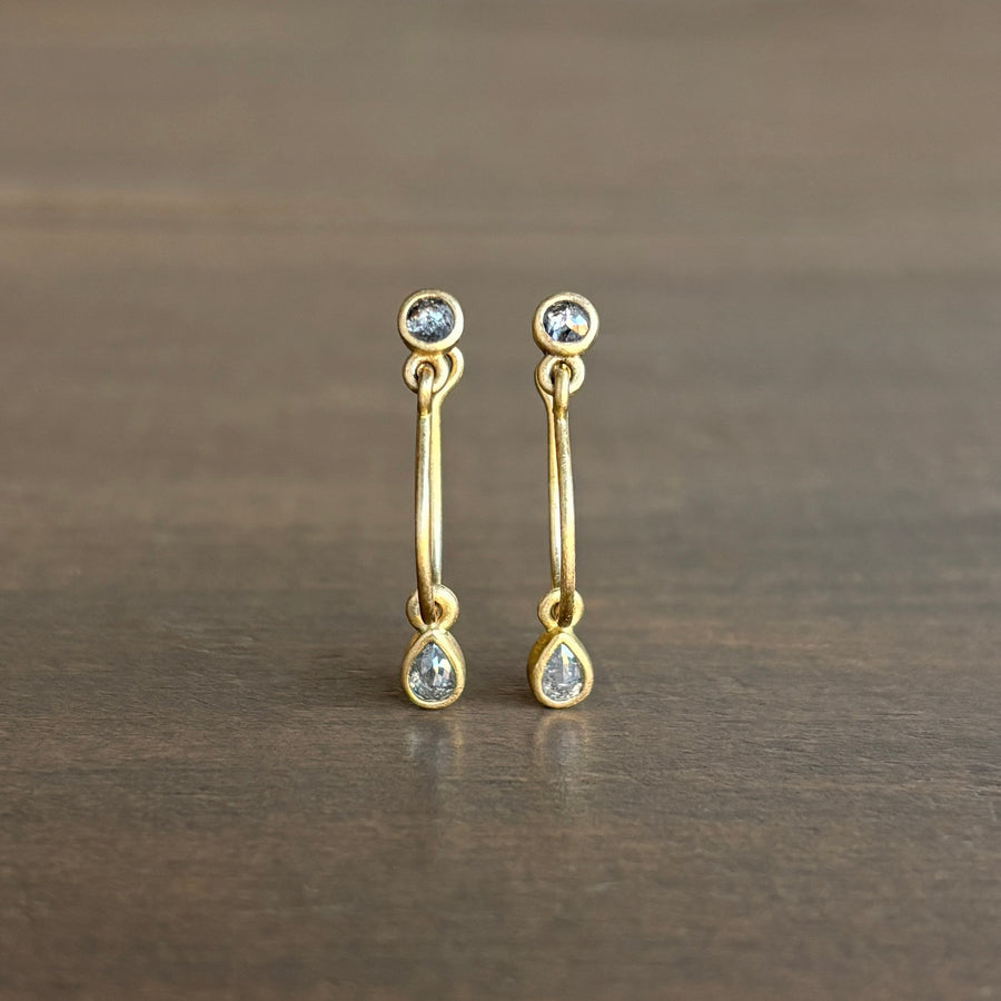 Diamond Delicate Lyre Hoop Post Earrings by Monika Krol