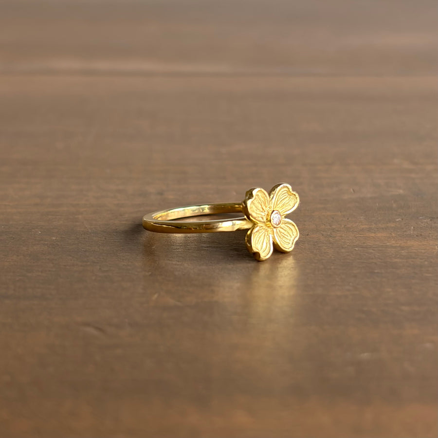 Dogwood Flower Diamond Ring side view 1