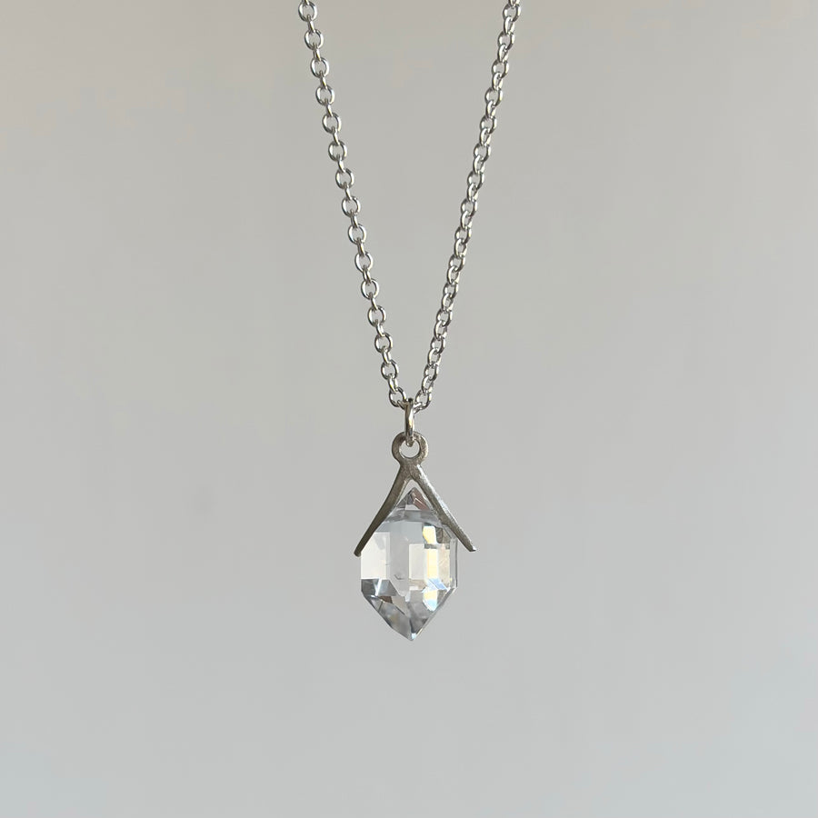 Little Silver Sticks & Stones Herkimer Necklace