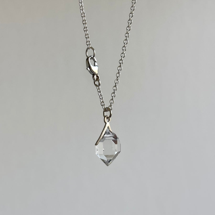 Little Silver Sticks & Stones Herkimer Necklace