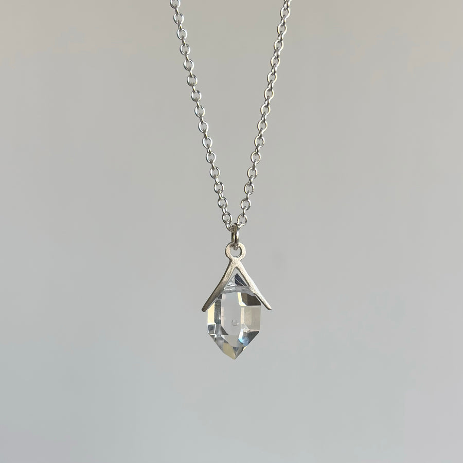 Little Silver Sticks & Stones Herkimer Necklace