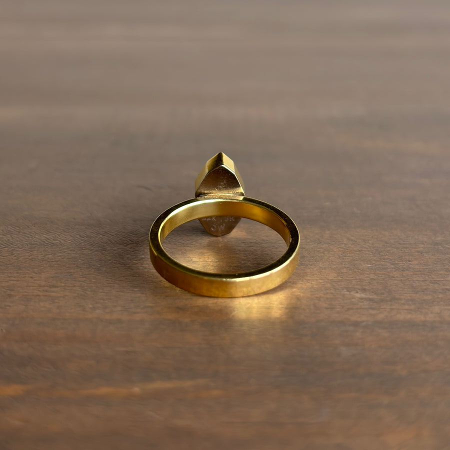 Geometric Blue Sapphire Ring side view 5