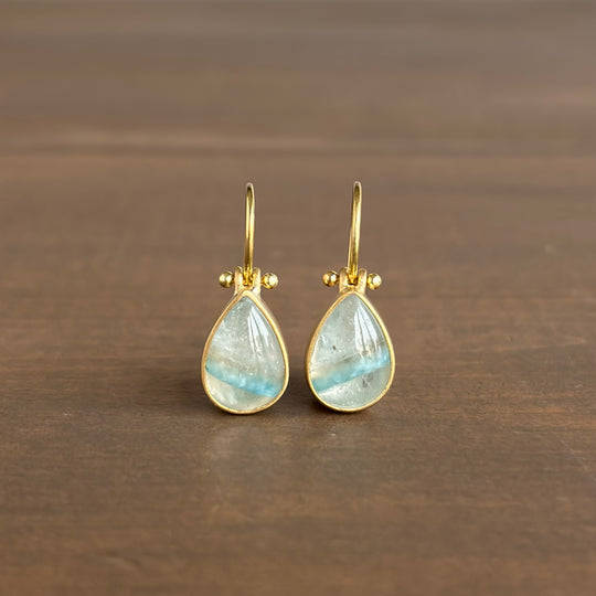 Gilalite in Quartz Teardrop Earrings by Monika Krol