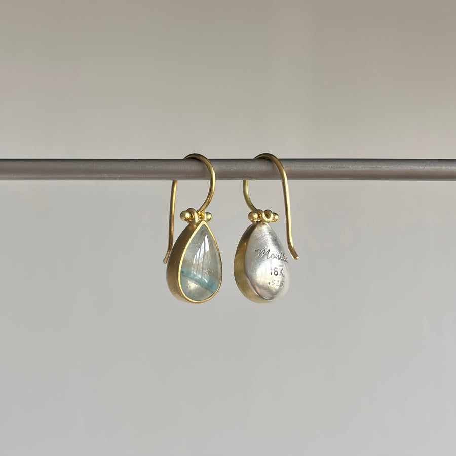 Gilalite in Quartz Teardrop Earrings by Monika Krol side view