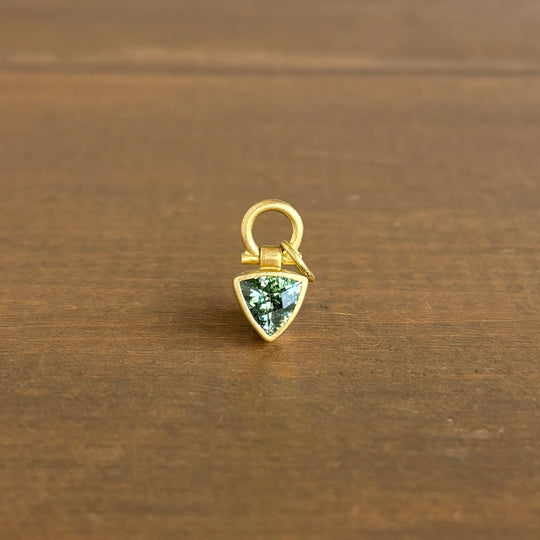 Green Tourmaline Trillion Pendant