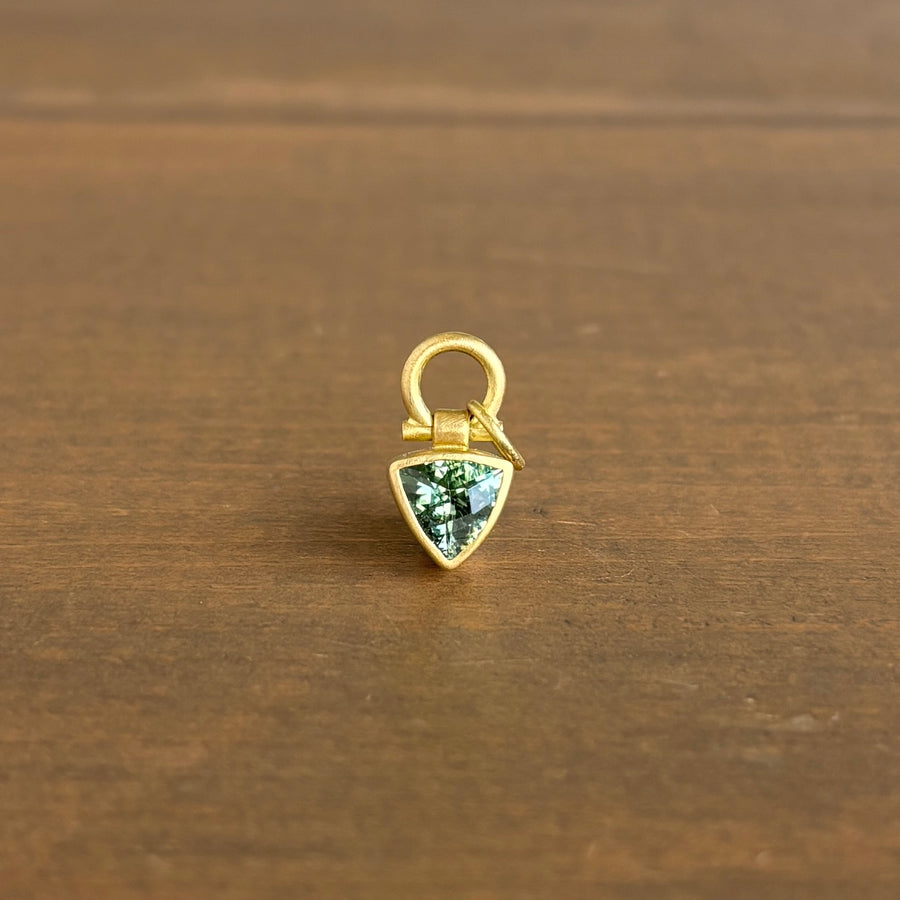 Green Tourmaline Trillion Pendant