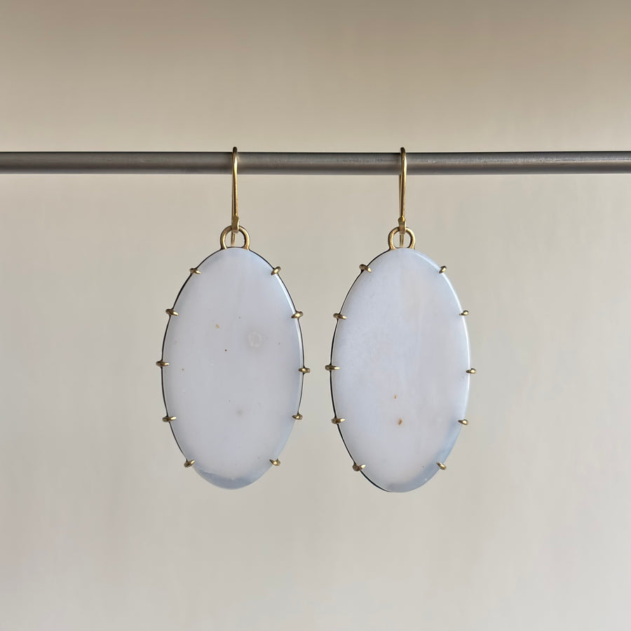 Hannah Blount Lavender Fae Chalcedony Vanity Earrings earrings hanging view