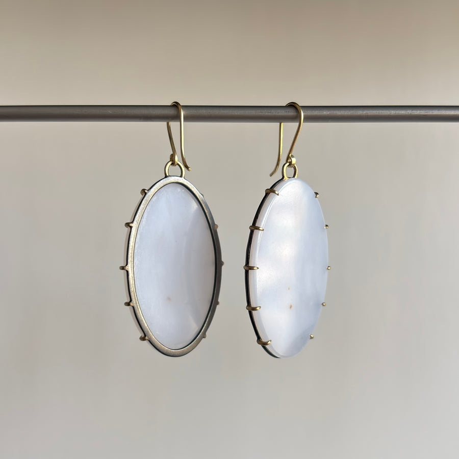 Hannah Blount Lavender Fae Chalcedony Vanity Earrings earrings side view 1