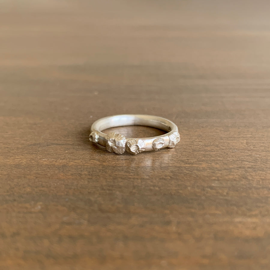 Hannah Blount Silver Barnacle Ring ring front view