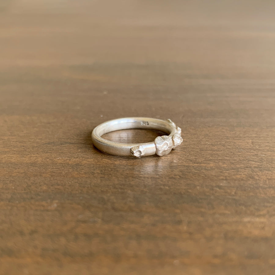 Hannah Blount Silver Barnacle Ring ring side view 1