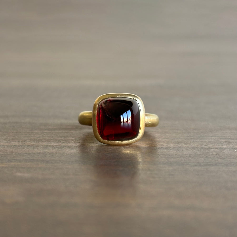 Garnet Cushion Sugarloaf Ring