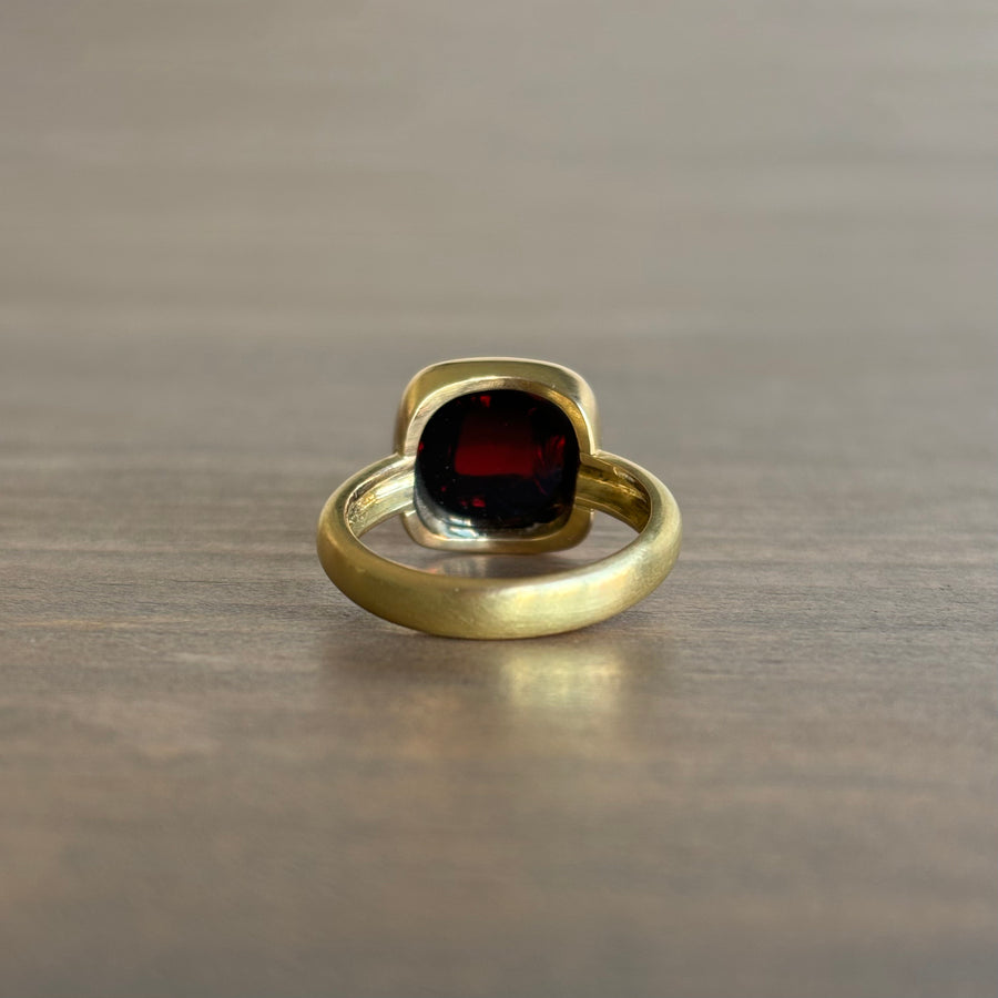 Garnet Cushion Sugarloaf Ring