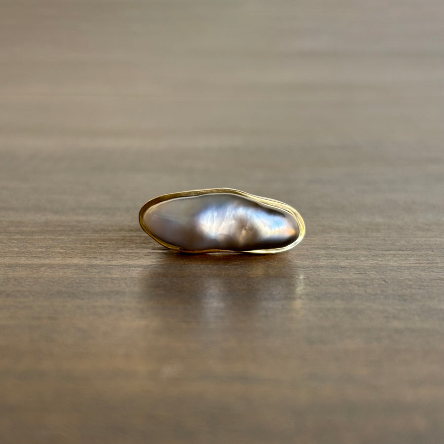 Keshi Pearl Free Form Ring