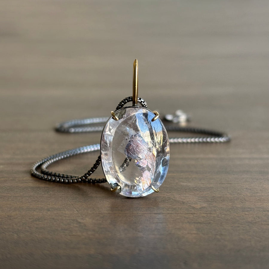 Oval Marcasite in Quartz Cabochon Pendant