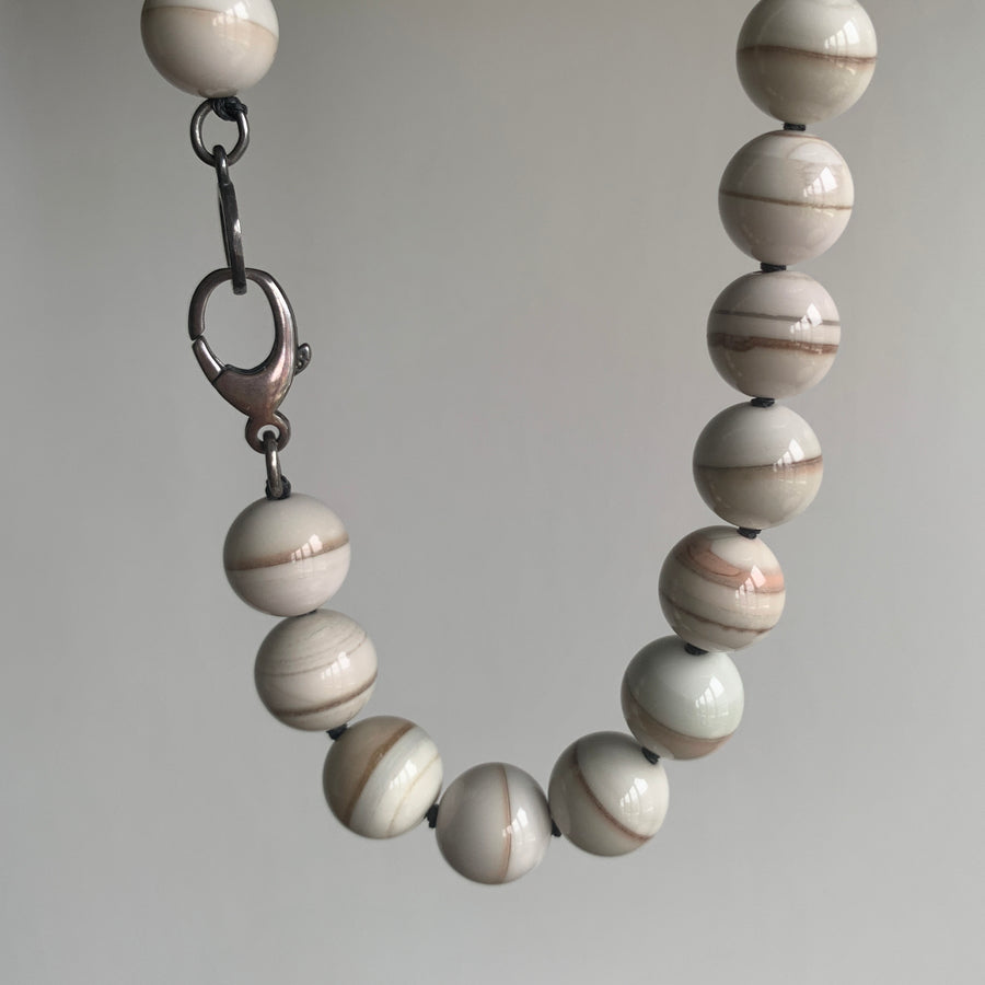 Saturn Chalcedony Beaded Necklace