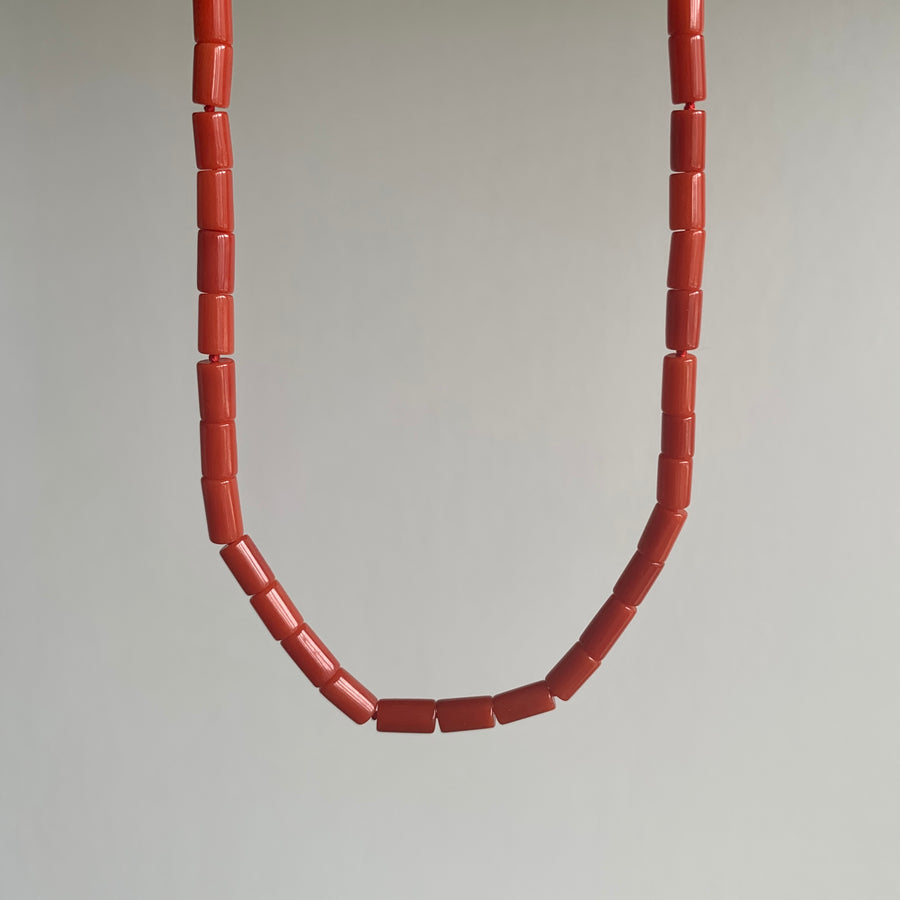 Red Coral Bead Necklace