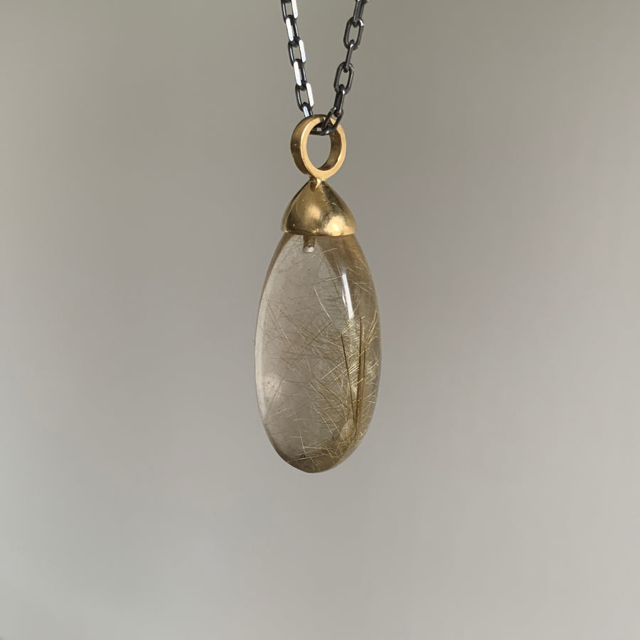 Rutilated Quartz Pebble Necklace