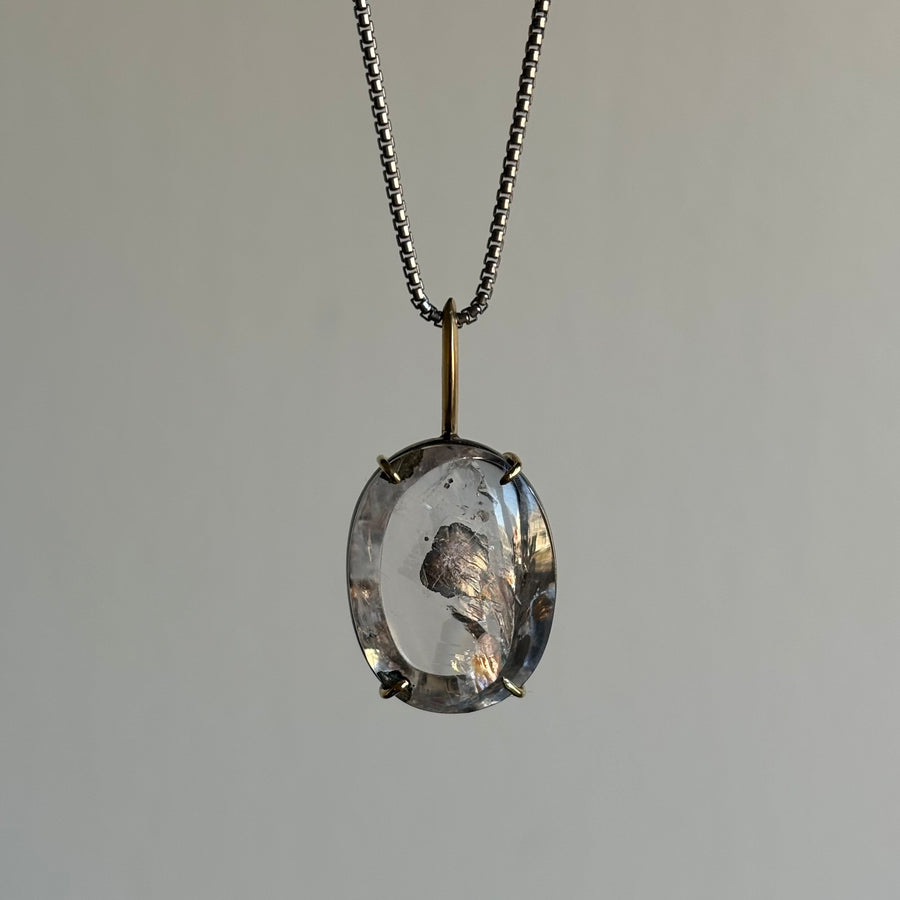 Oval Marcasite in Quartz Cabochon Pendant