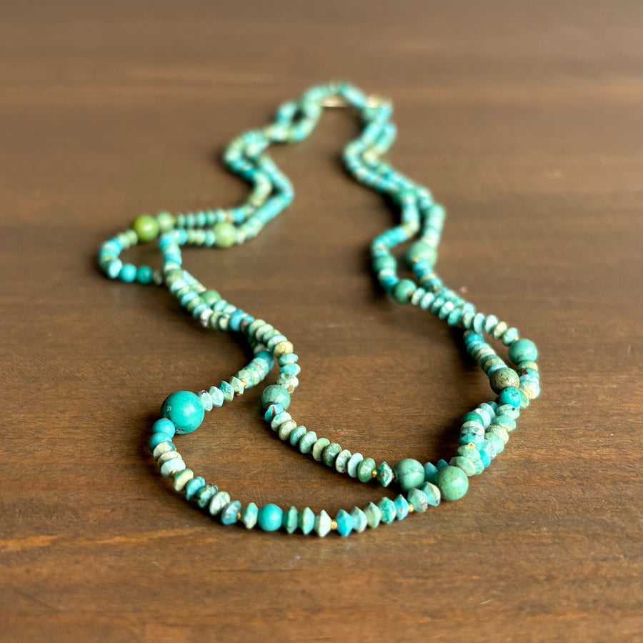 Mixed Turquoise Bead Necklace