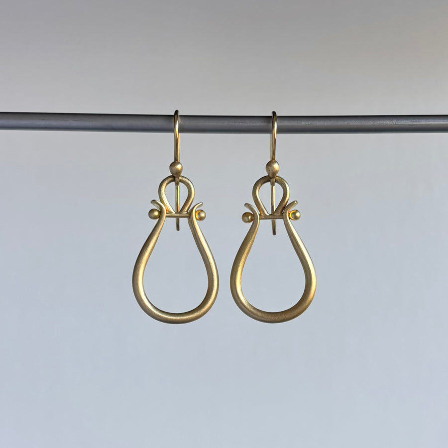 Gold Lyre Earrings