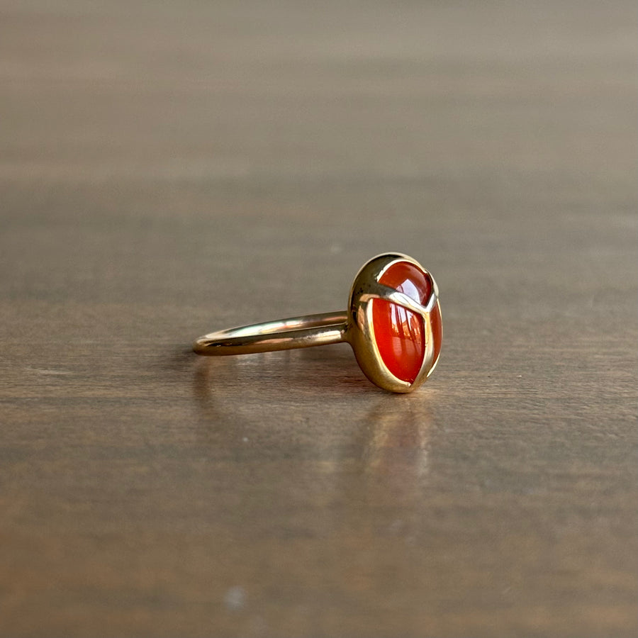 Carnelian Lucky Scarab Ring