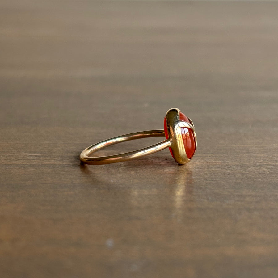 Carnelian Lucky Scarab Ring