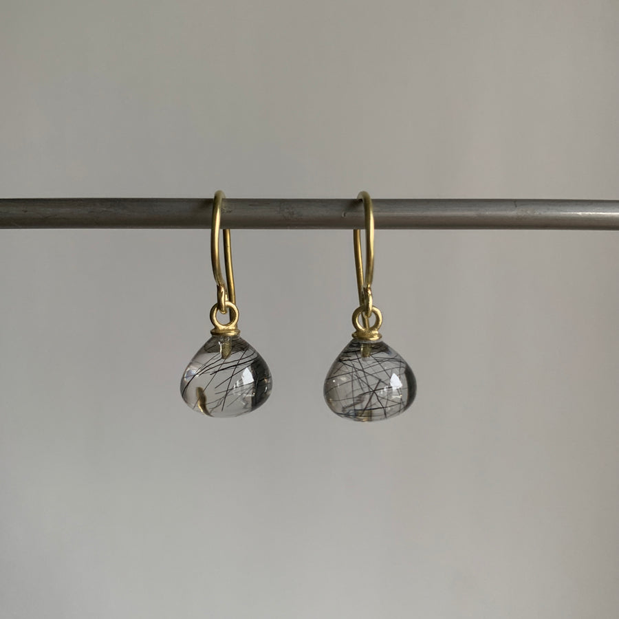 Small Tourmalated Quartz Drop Earrings