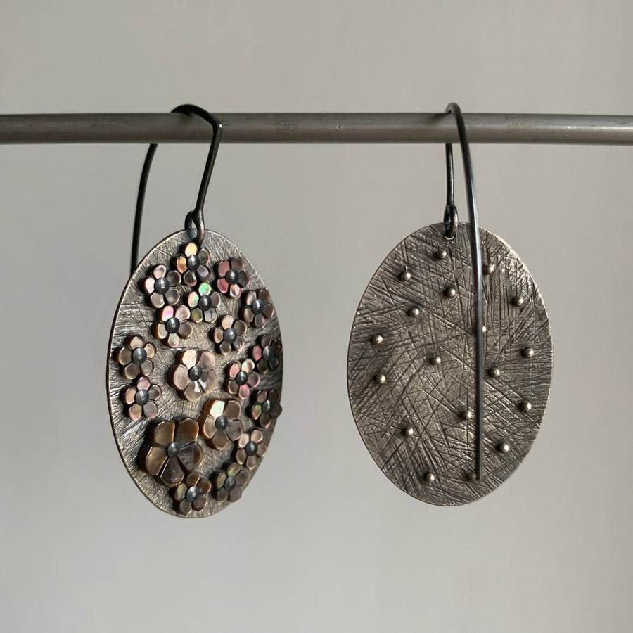 Mother of Pearl Flower Mosaic Earrings