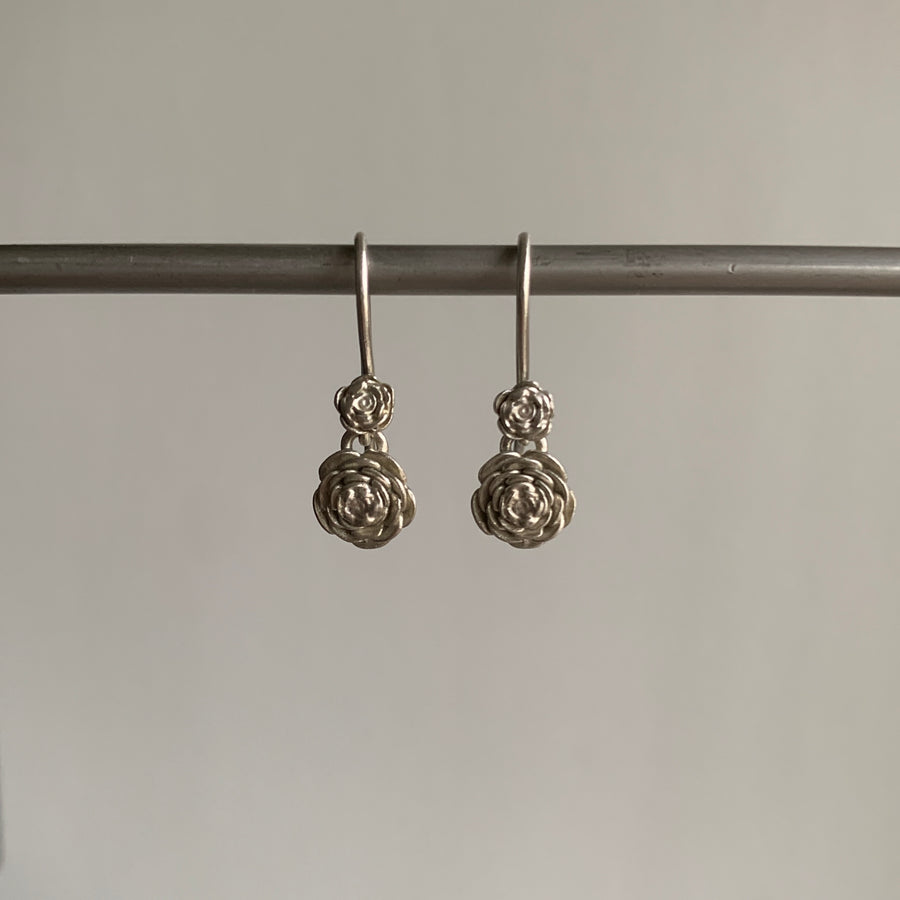 Silver Rose Garden Earrings