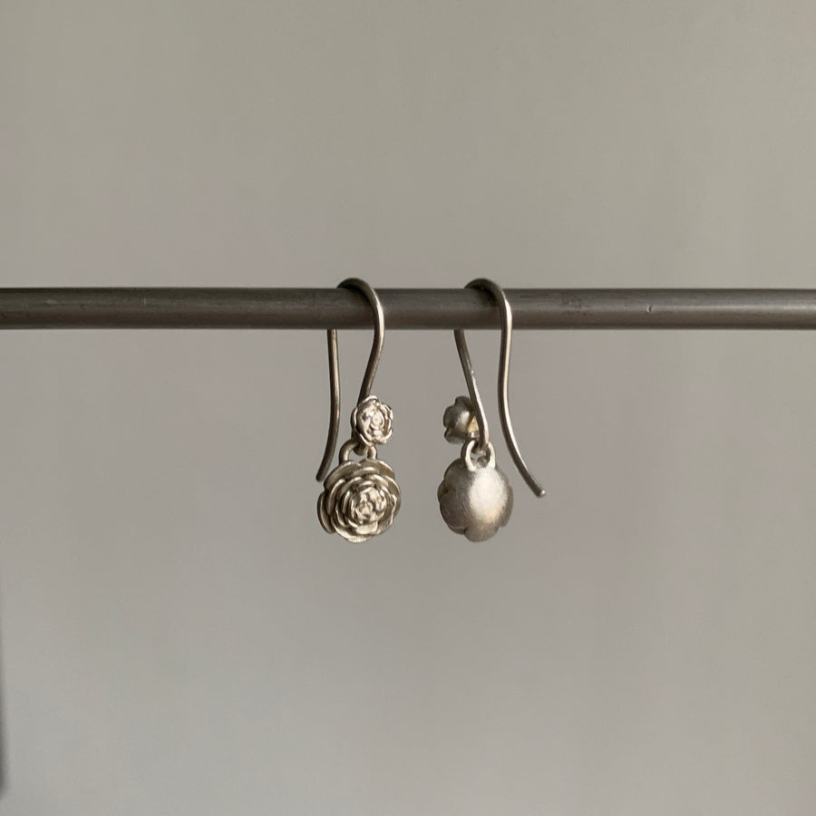 Silver Rose Garden Earrings