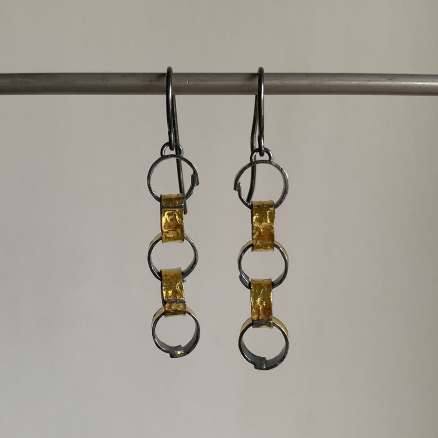 Hammered Link Drop Earrings