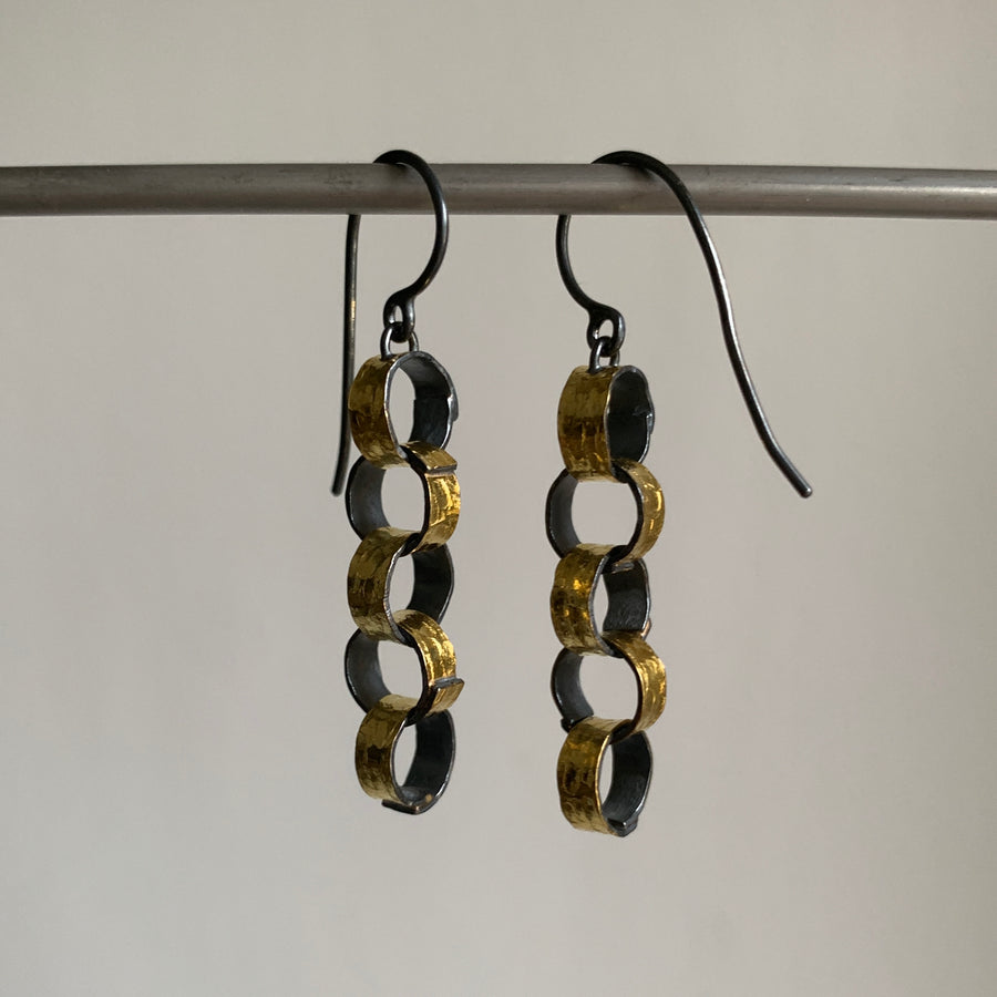 Hammered Link Drop Earrings