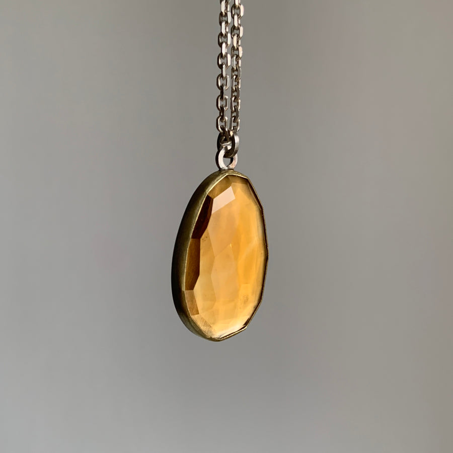 Rose Cut Citrine Pendant