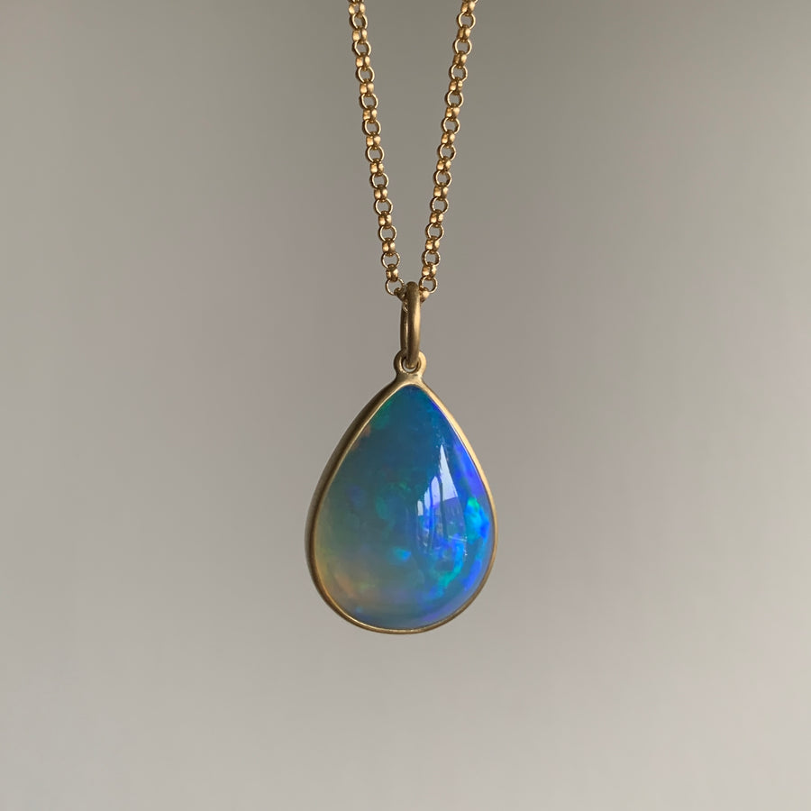 Ethiopian Opal Teardrop Pendant