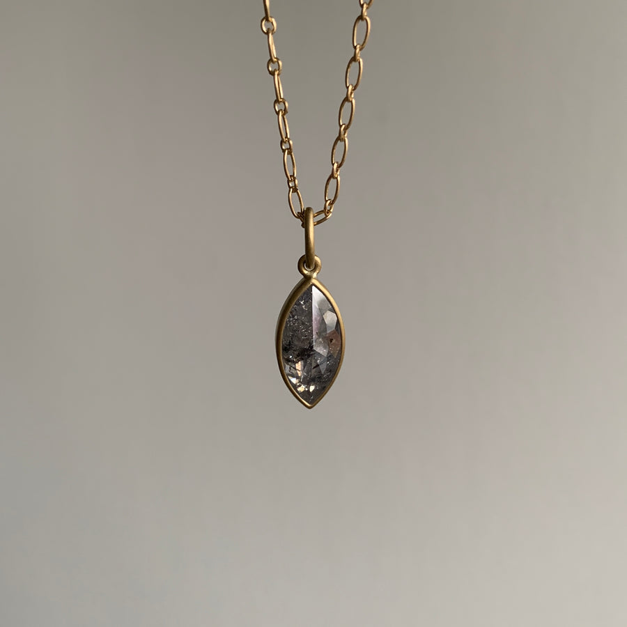 Peppery Diamond Navette Pendant