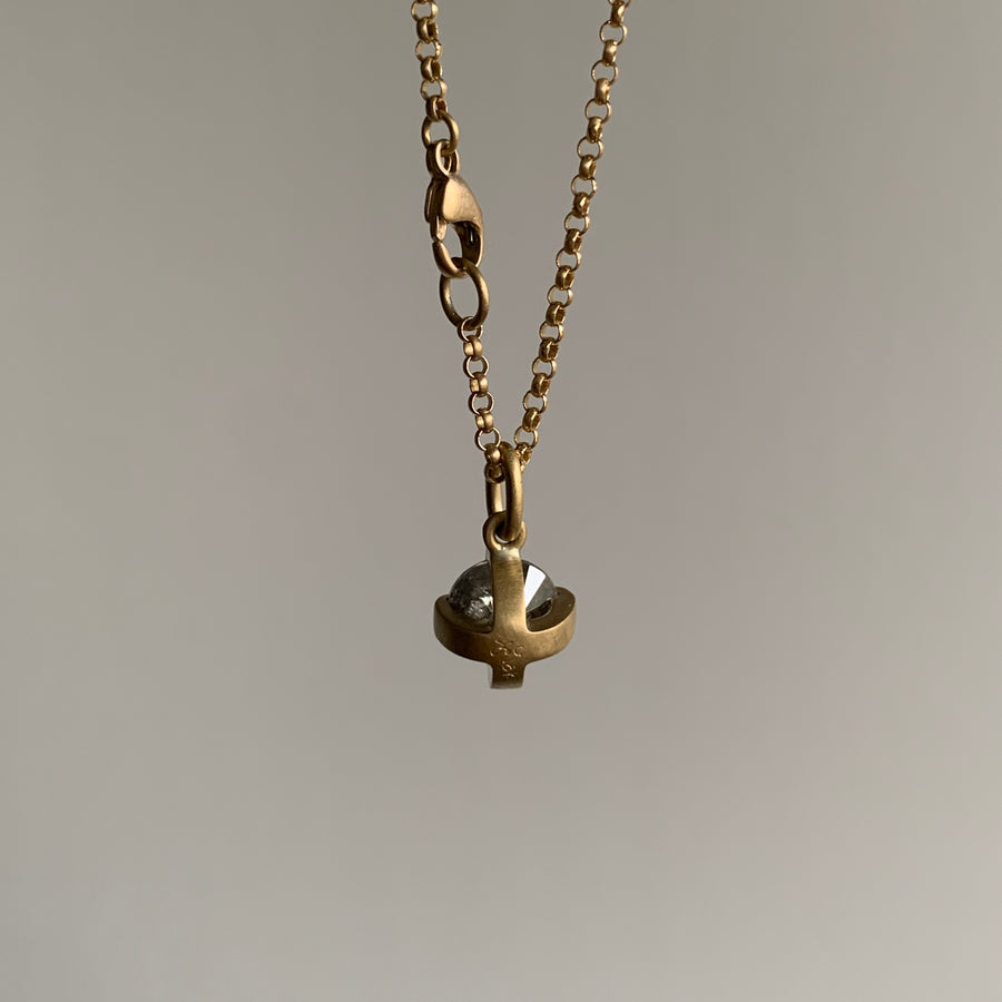 Brilliant Gray Diamond Prong-Set Pendant