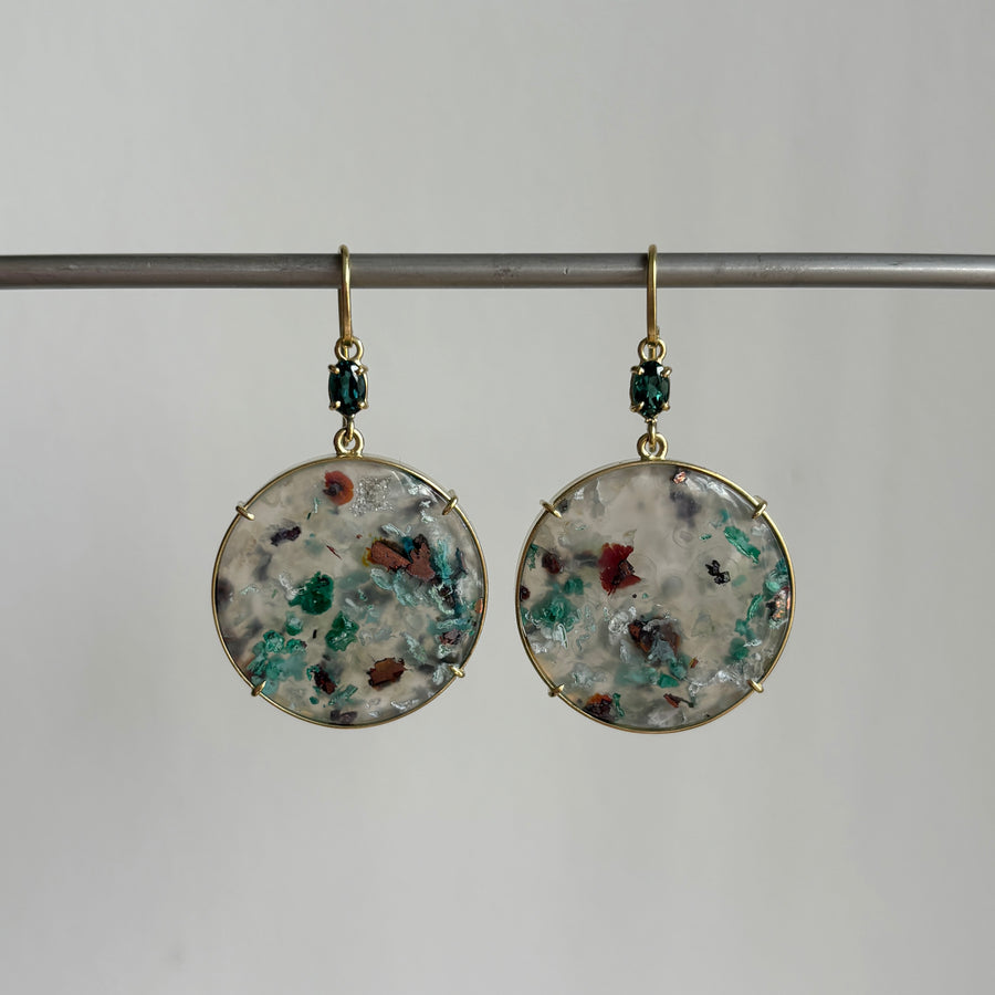 Confetti Chrysocolla & Tourmaline Earrings