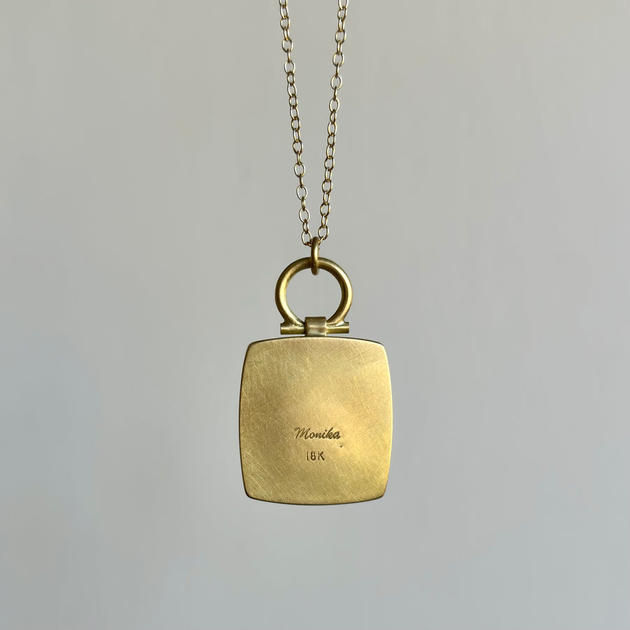 Large Square Tourmalated Quartz Pendant