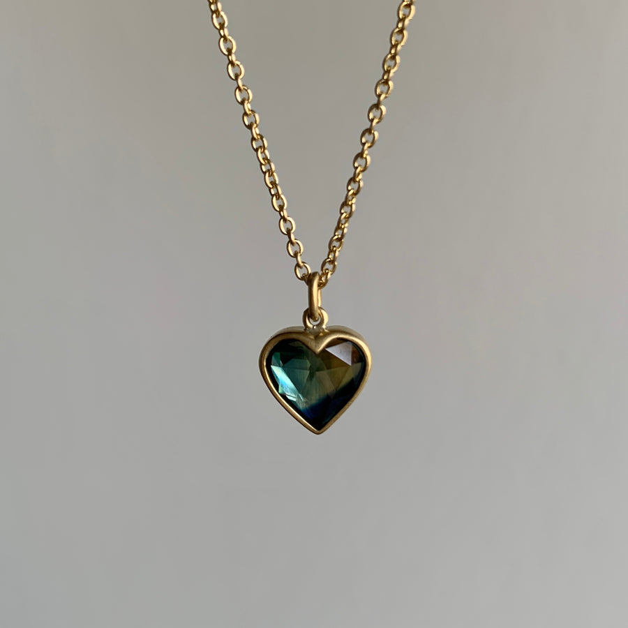 Large Australian Sapphire Sweetheart Pendant