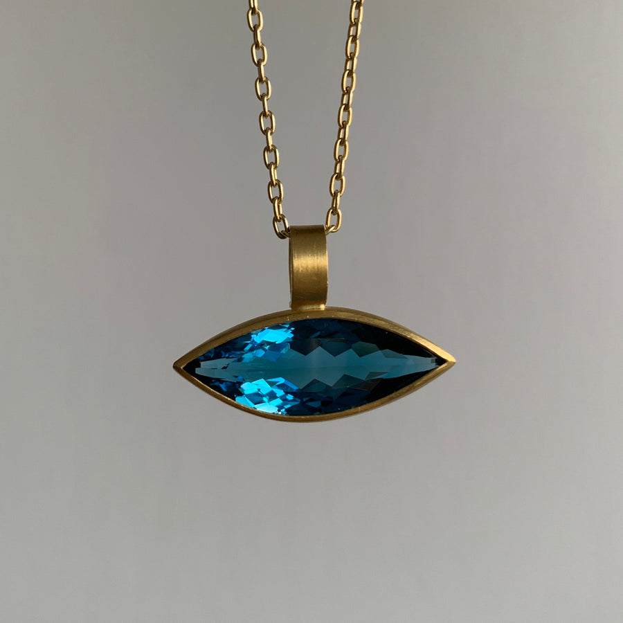 London Blue Topaz Marquise Pendant