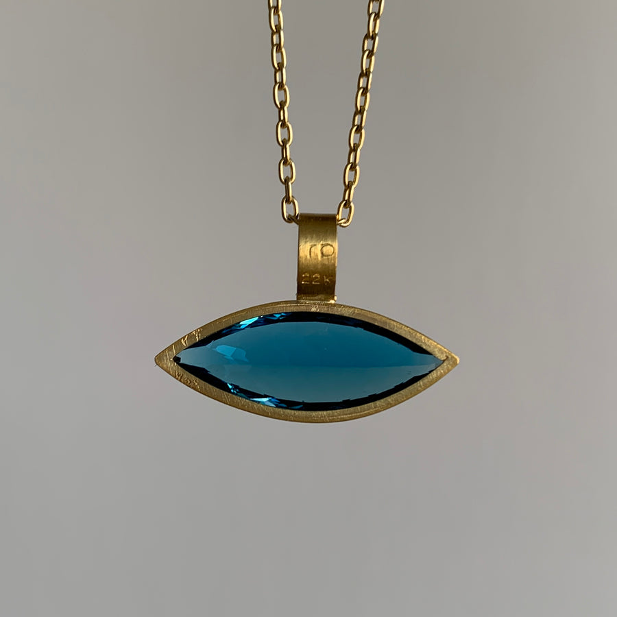London Blue Topaz Marquise Pendant