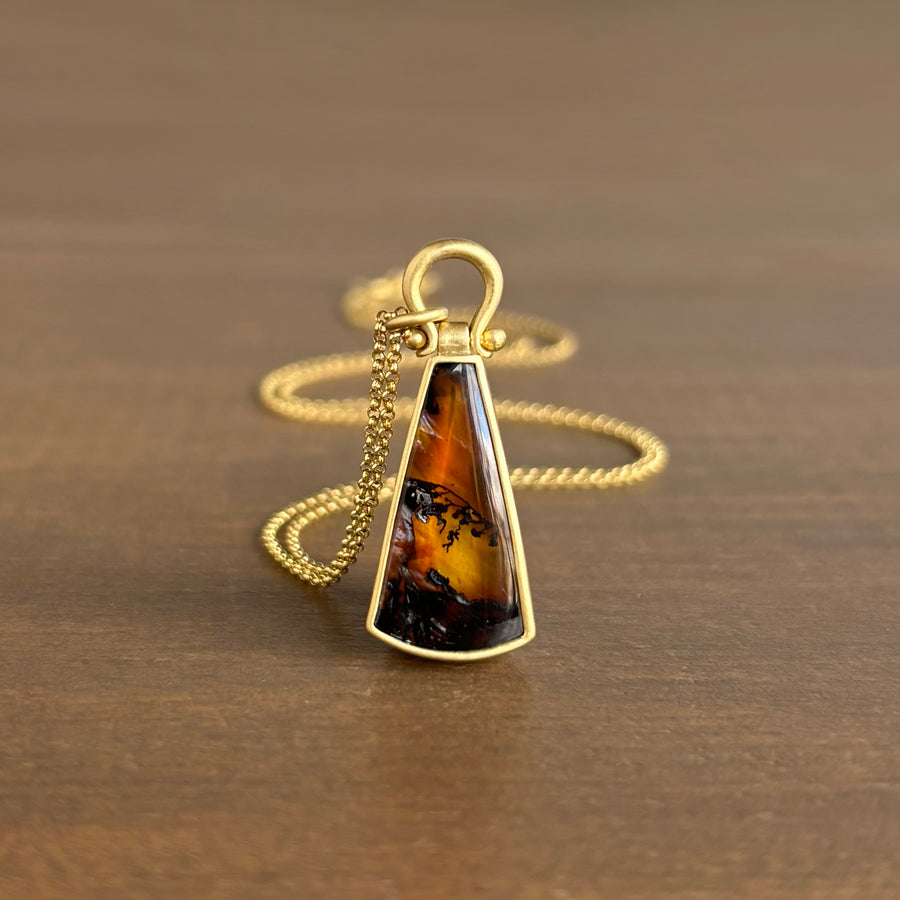 Brazilian Dendritic Quartz Trapazoid Pendant