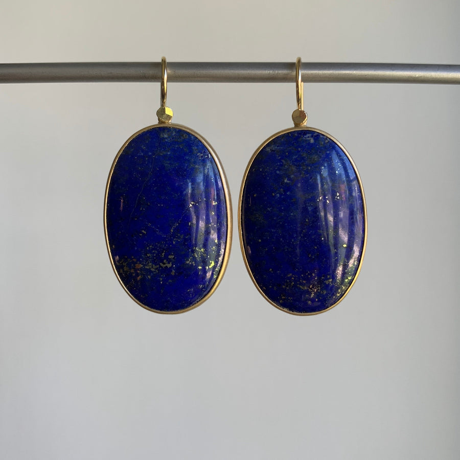 Celestial Lapis Oval Earrings
