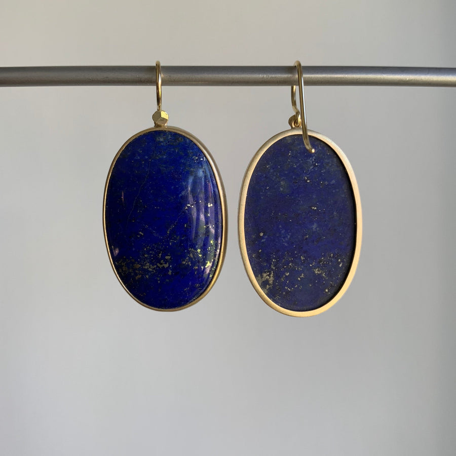 Celestial Lapis Oval Earrings
