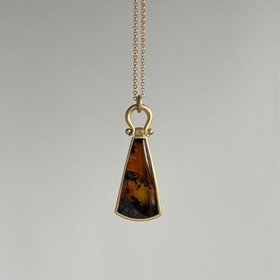 Brazilian Dendritic Quartz Trapazoid Pendant