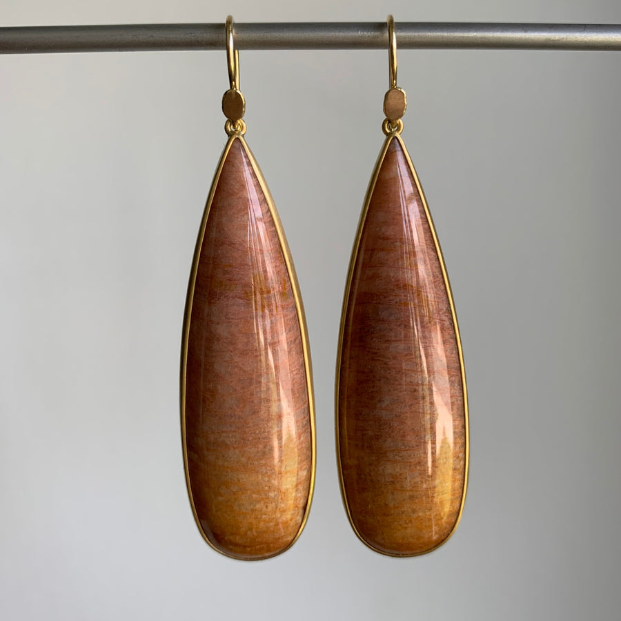 Long Amazonite Drop Earrings