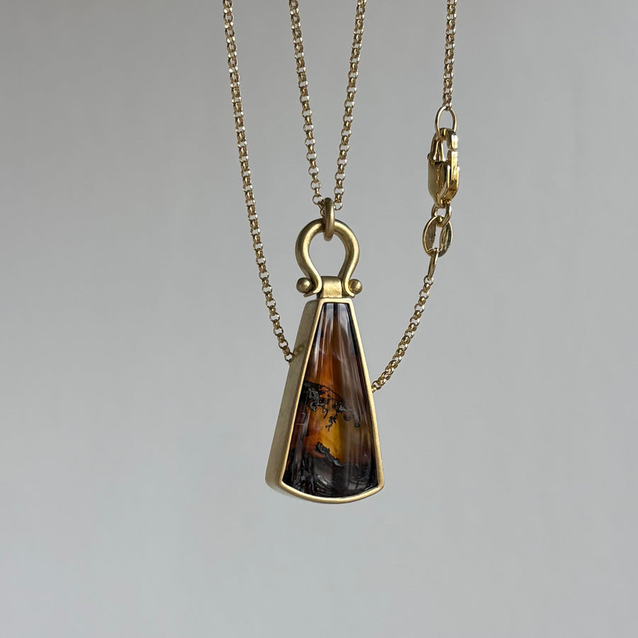Brazilian Dendritic Quartz Trapazoid Pendant