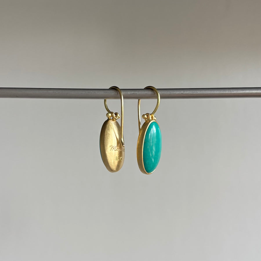 Oval Kingman Turquoise Earrings