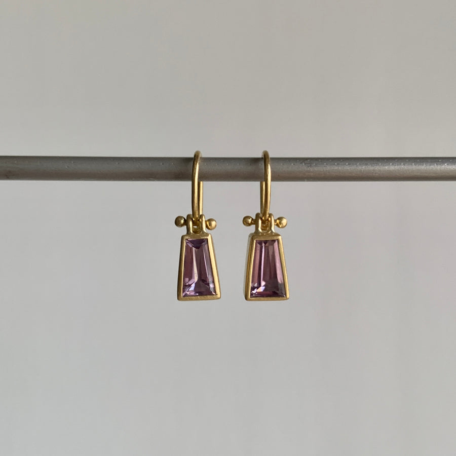 Pale Lilac Tapered Amethyst Earrings