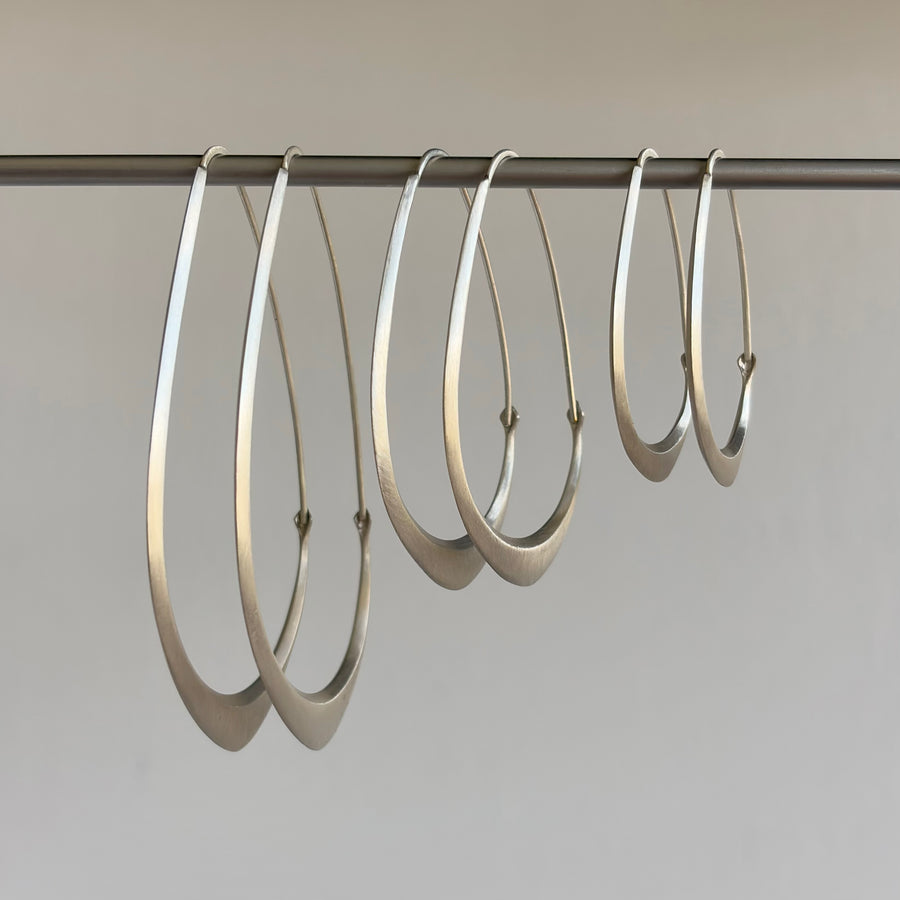 Little Silver Facet Hoop Earrings